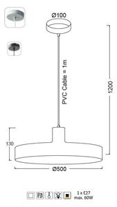 ACA DECOR Závěsné svítidlo DOMENICA, černé, průměr 50 cm