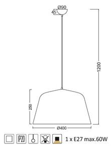 ACA DECOR Závěsné svítidlo PALLADA max. 60W/E27/230V/IP20, bílé
