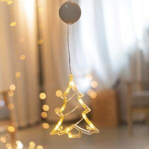 ACA Lighting LED vánoční stromeček do okna, teplá bílá barva, IP20, 3xAAA, přísavka