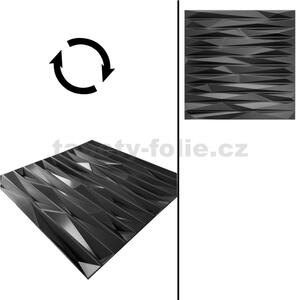 Obkladové panely 3D PVC RAMZES černý D125B, cena za kus, rozměr 500 x 500 mm, , IMPOL TRADE