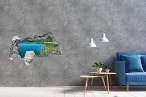 Díra 3D ve zdi na stěnu Molo nad jezerem nd-b-119795529