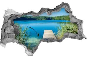 Díra 3D ve zdi nálepka Molo nad jezerem nd-b-119795565