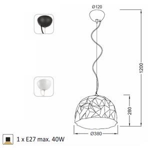 ACA DECOR Závěsné svítidlo POLLOK max. 40W/E27/230V/IP20, černé