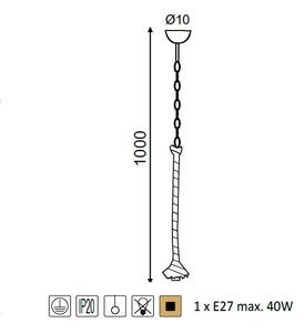 ACA DECOR Závěsné lanové svítidlo max. 40W/E27/230V/IP20