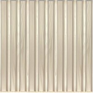 Obkladové panely 3D PVC SLATS D167 dřevo bílé, cena za kus, rozměr 500 x 500 mm, SLATS dřevo bílé, IMPOL TRADE