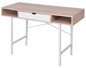 Psací stůl s 1 zásuvkou, dub a bílá barva