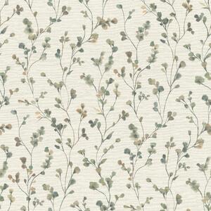 RASCH | Vliesová tapeta na zeď Country Charme 486148 | 0,53 x 10,05 m | béžová, zelená