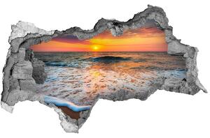 Díra 3D ve zdi nálepka Západ slunce na moři nd-b-121064813