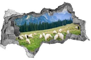 Díra 3D ve zdi nálepka Ovce v Tatrách nd-b-121151461