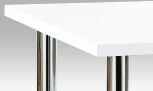 Jídelní stůl 120x75 cm, chrom / vysoký lesk bílý AT-1914B WT
