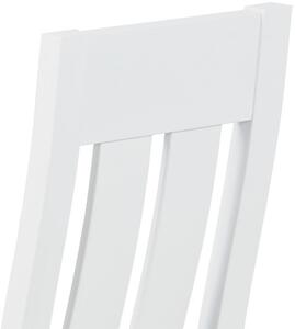Jídelní židle, masiv buk, barva bílá, látkový hnědý potah BC-2602 WT