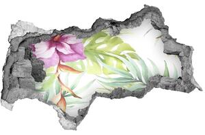 Nálepka 3D díra na zeď Hawajské květiny nd-b-123607543