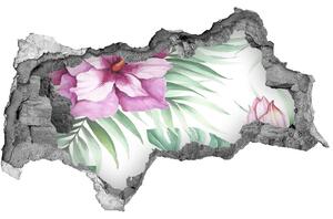 Nálepka 3D díra na zeď Hawajské květiny nd-b-123607547