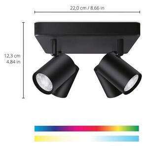 WiZ Colors 8719514554573 IMAGEO přisazené stropní bodové svítidlo 4xGU10 | 4x5W | 345lm | 2200-6500K | RGB - černá