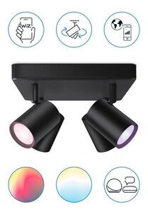 WiZ Colors 8719514554573 IMAGEO přisazené stropní bodové svítidlo 4xGU10 | 4x5W | 345lm | 2200-6500K | RGB - černá