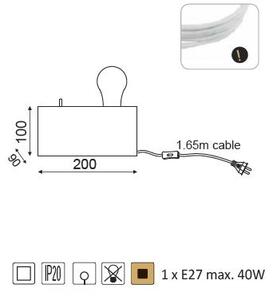 ACA DECOR Stolní lampa TZIA max. 40W/E27/230V/IP20