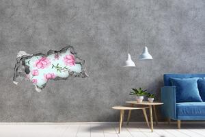 Nálepka 3D díra na zeď Květy a jahody nd-b-127745276