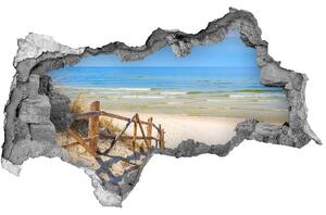 Díra 3D ve zdi nálepka Vchod na pláž nd-b-135834408