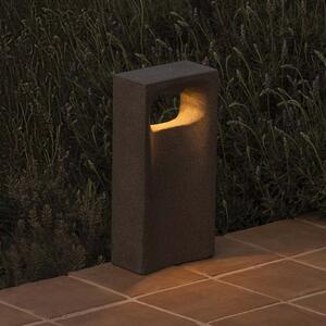 FARO BARCELONA LED podsvícení soklu Glint, 3000K, 40 cm, šedá, beton, IP55, Hliník / šedá / zinek, Beton, Moderní