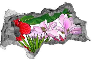 Nálepka 3D díra samolepící Hawajské květiny nd-b-135437708