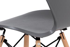 Jídelní židle šedý plast / natural CT-742 GREY