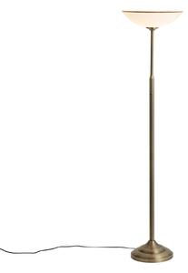 Klasická stojací lampa bronzová s opálovým sklem - Katarina