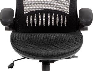 Kancelářská židle, synchronní mech., černá MESH, kovový kříž KA-A185 BK