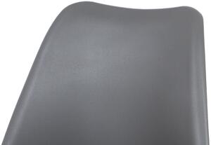 Jídelní židle šedý plast / šedá koženka / natural CT-741 GREY