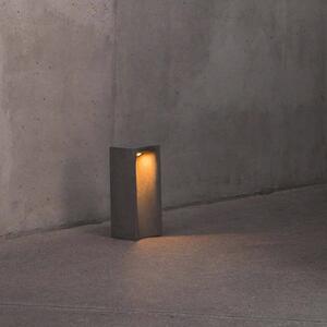 FARO BARCELONA LED podsvícení soklu Grot, 2700K, šedá, beton, IP55, výška 40 cm, Hliník / šedá / zinek, Beton, Moderní