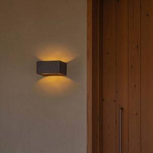 FARO BARCELONA LED nástěnné světlo Glint, 3000K, 15 cm, šedá, beton, IP55, Hliník / šedá / zinek, Beton, Moderní