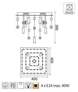 ACA DECOR Stropní svítidlo SOMER max. 4x40W/E14/230V/IP20