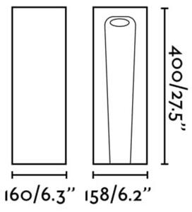 FARO BARCELONA LED podsvícení soklu Grot, 2700K, šedá, beton, IP55, výška 40 cm, Hliník / šedá / zinek, Beton, Moderní