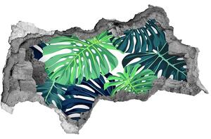 Nálepka 3D díra na zeď Tropické listí nd-b-139916895