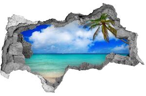 Díra 3D ve zdi nálepka Karibské ostrovy pláž nd-b-143577240