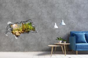 Díra 3D ve zdi na stěnu Panorama les nd-b-145813283