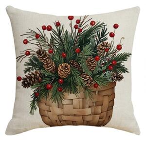 Vánoční povlak na polštář FOREST GIFT 45x45 cm, béžový