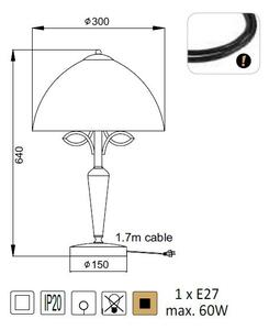 ACA DECOR Stolní lampička ELECTRA max. 60W/E27/230V/IP20