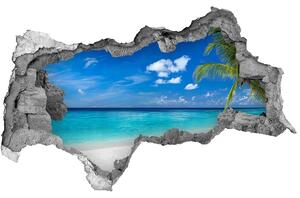 Díra 3D ve zdi nálepka Tropická pláž nd-b-158283371