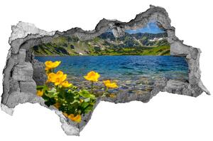 Díra 3D ve zdi nálepka Jezero v horách nd-b-162951795
