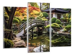 Obraz na plátně Japonská zahrada s můstkem