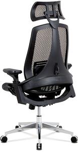 Kancelářská židle, černá MESH síťovina, lankový mech., kovový kříž KA-A189 BK