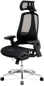 Kancelářská židle, černá MESH síťovina, lankový mech., kovový kříž KA-A189 BK