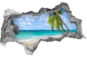 Díra 3D ve zdi nálepka Tropická pláž nd-b-178941765