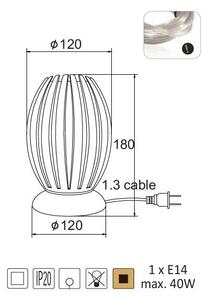 ACA DECOR Stolní lampička HOMO max. 40W/E14/230V/IP20
