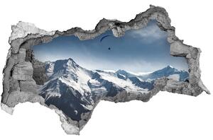 Díra 3D ve zdi nálepka Paragliding Alpy nd-b-175499481