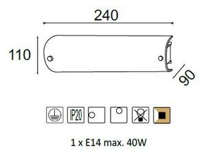 ACA DECOR Přisazené svítidlo MAN max. 40W/230V/E14/IP20