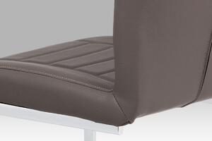 Jídelní židle - cappuccino ekokůže, kovová chromovaná podnož HC-375 CAP