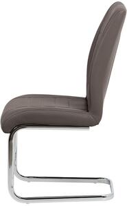 Jídelní židle - cappuccino ekokůže, kovová chromovaná podnož HC-375 CAP