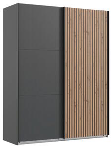 SKŘÍŇ S POSUVNÝMI DVEŘMI, barvy grafitu, barvy dubu, 200/218/65 cm Premium Living, Online Only