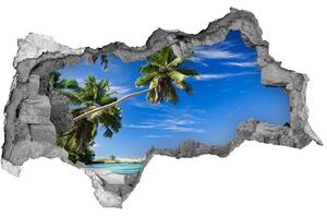 Díra 3D ve zdi nálepka Tropická pláž nd-b-32258072